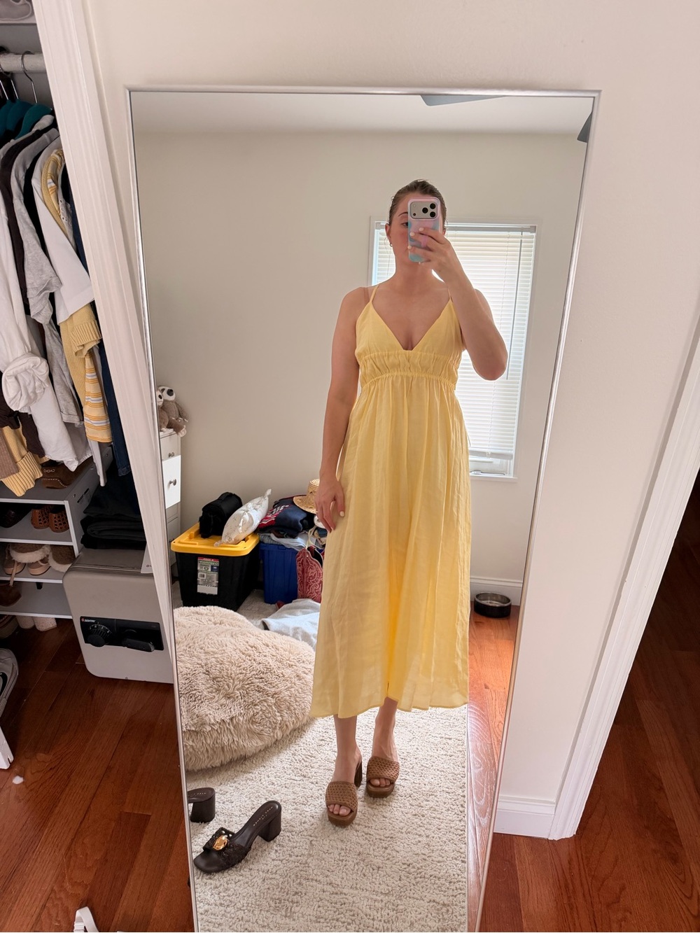 Zara Yellow Spaghetti-Strap Maxi Dress